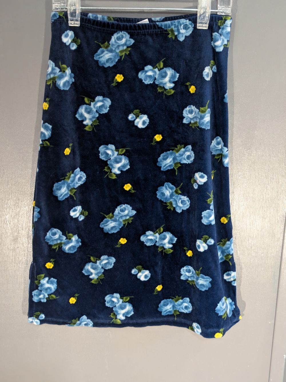 Vintage 90s McKids McDonald's Blue Floral Fleece Maxi Skirt Girls Size MK082